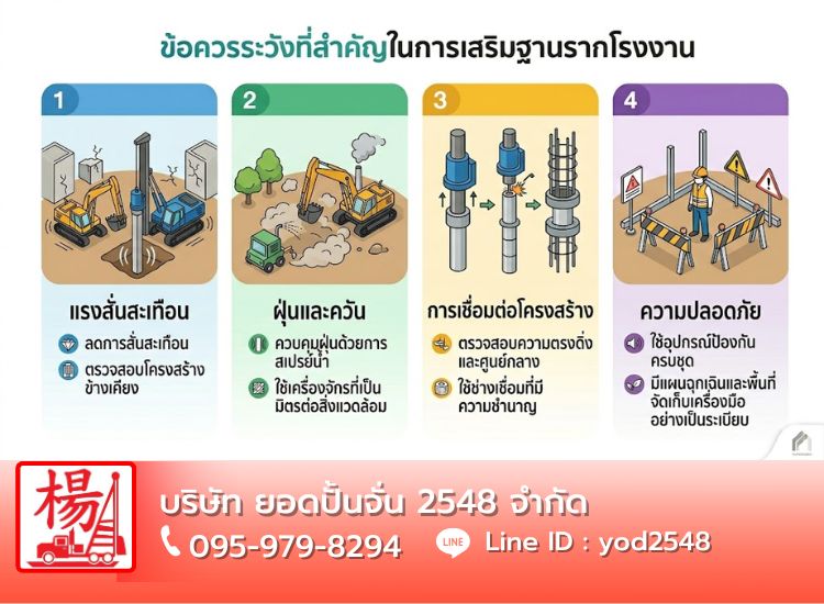 ข้อควรระวังที่สำคัญในการเสริมฐานรากโรงงาน